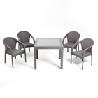 Набор садовой мебели "Феодосия" 5 предметов: стол + 4 кресла, серый - фото 321757373