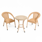 Набор садовой мебели "Ротанг" 3 предмета: стол + 2 кресла, коричневый - фото 12425384