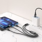 Кабель Hoco X76, 4 в 1 Lightning/Lightning/Type-c/Micro USB - USB, 2 А, 1 м, нейлон, чёрный 9881429 - фото 13202199