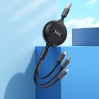 Кабель Hoco Х75, 3 в 1 Lightning/Micro/Type-C - USB, 2 А, 1 м, ПВХ, чёрный - Фото 4