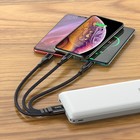 Кабель Hoco X47, 3 в 1 Lightning/Micro/Type-C - USB, 2.4 А, 0.25 м, ткань, чёрный - Фото 3