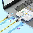 Кабель Hoco U113, Type-C - USB, 6 А, 1 м, оплётка прозрачный силикон, золотистый - Фото 4