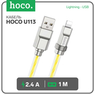 Кабель Hoco U113, Lightning - USB, 2.4 А, 1 м, оплётка силикон, золотистый 9881435 - фото 3899839