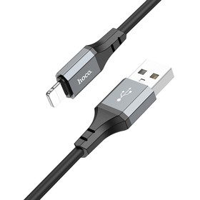 Кабель Hoco X92, Lightning - USB, 2.4 А, 3 м, оплётка силикон, чёрный