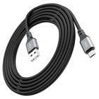 Кабель Hoco X92, microUSB - USB, 2.4 А, 3 м, оплётка силикон, чёрный - Фото 6