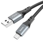 Кабель Hoco X92, microUSB - USB, 2.4 А, 3 м, оплётка силикон, чёрный - Фото 5