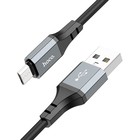 Кабель Hoco X92, microUSB - USB, 2.4 А, 3 м, оплётка силикон, чёрный - Фото 4