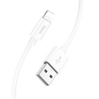 Кабель Hoco X87, Lightning - USB, 2.4 А, 1 м, оплётка силикон, белый - Фото 3