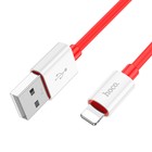 Кабель Hoco X87, Lightning - USB, 2.4 А, 1 м, оплётка силикон, красный - Фото 3