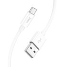 Кабель Hoco X87, MicroUSB - USB, 2.4 А, 1 м, оплётка силикон, белый - Фото 3