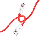 Кабель Hoco X87, MicroUSB - USB, 2.4 А, 1 м, оплётка силикон, красный - Фото 3