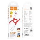 Кабель Hoco X87, MicroUSB - USB, 2.4 А, 1 м, оплётка силикон, красный - Фото 4