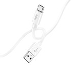 Кабель Hoco X87, Type-C - USB, 3 А, 1 м, оплётка силикон, белый - фото 321757526