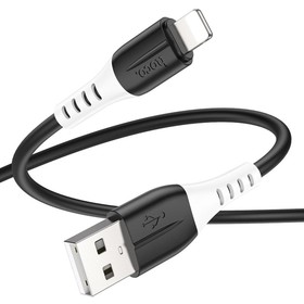 Кабель Hoco X82, Lightning - USB, 2.4 А, 1 м, оплётка силикон, чёрный
