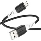 Кабель Hoco X82, MicroUSB - USB, 2.4 А, 1 м, оплётка силикон, чёрный - фото 321757559