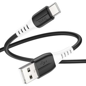 Кабель Hoco X82, Type-C - USB, 3 А, 1 м, оплётка силикон, чёрный