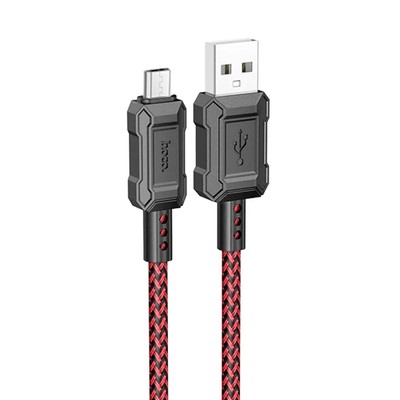 Кабель Hoco X94, Micro USB - USB, 2.4 А, 1 м, передача данных, ПВХ, красный