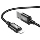 Кабель Hoco X89, Lightning - USB, 2.4 А, 1 м, плетённая проволока, чёрный - фото 321757822