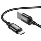 Кабель Hoco X89, Micro USB - USB, 2.4 А, 1 м, плетённая проволока, чёрный - фото 321757827
