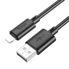 Кабель Hoco X88, Lightning - USB, 2.4 А, 1 м, ПВХ, чёрный - фото 321757847