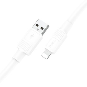 Кабель Hoco X84, Lightning - USB, 2.4 А, 1 м, передача данных, ПВХ, белый