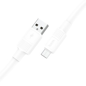 Кабель Hoco X84, Micro USB - USB, 2.4 А, 1 м, передача данных, ПВХ, белый