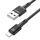 Кабель Hoco X83, Lightning - USB, 2.4 А, 1 м, передача данных, ПВХ, чёрный - фото 321757887