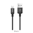 Кабель Hoco X14, Lightning - USB, 2.4 А, 1 м, быстрая зарядка, оплётка нейлон, чёрный - Фото 3