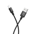 Кабель Hoco X14, Lightning - USB, 2.4 А, 1 м, быстрая зарядка, оплётка нейлон, чёрный - Фото 5