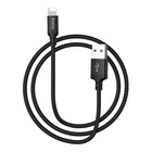 Кабель Hoco X14, Lightning - USB, 2.4 А, 1 м, быстрая зарядка, оплётка нейлон, чёрный - Фото 6