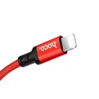 Кабель Hoco X14, Lightning - USB, 2.4 А, 1 м, быстрая зарядка, оплётка нейлон, красный - Фото 4