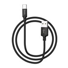 Кабель Hoco X14, Type-C - USB, 3 А, 1 м, быстрая зарядка, оплётка нейлон, чёрный 9881558 - фото 13202802