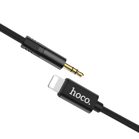 Аудио кабель Hoco UPA13, Jack 3.5 мм (m) - Lightning, 1 м, чёрный