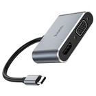Адаптер Hoco HB30, HDMI/VGA/USB3.0/PD 15 см, серый - Фото 8