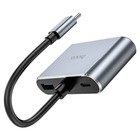 Адаптер Hoco HB30, HDMI/VGA/USB3.0/PD 15 см, серый - Фото 11