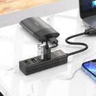 Адаптер Hoco HB25, 4 в 1, USB to USB3.0/USB2.0*3, длина кабеля 30 см, чёрный - Фото 6