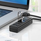 Адаптер Hoco HB25, 4 в 1, USB to USB3.0/USB2.0*3, длина кабеля 30 см, чёрный - Фото 7