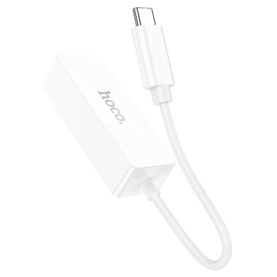 Адаптер Hoco UA22, Type-C - ethernet (100 Мб), 15 см, белый