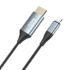 Адаптер Hoco UA15, Lightning - HDMI, 2 м, алюминиевый сплав + плетеный провод, серый - Фото 6