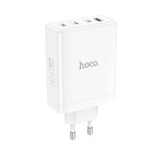 Сетевое зарядное устройство Hoco N31, 3 Type-C, 1 USB, 100 Вт, PD + QC, белое 9881653 - фото 13203144