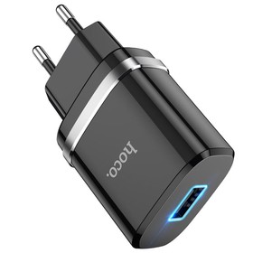 Сетевое зарядное устройство Hoco N1, 1 USB, 2.4 А, чёрное