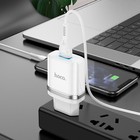 Сетевое зарядное устройство Hoco N1, 1 USB, 2.4 А, кабель Lightning - USB, 1 м, белое - Фото 2