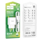 Сетевое зарядное устройство Hoco C106A, 1 USB, 2.1 А, кабель Lightning - USB, 1 м, белое - Фото 10