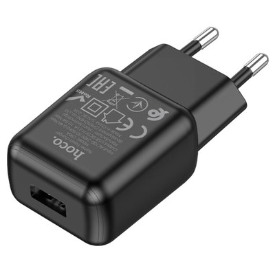 Сетевое зарядное устройство Hoco C96A, 1 USB, 2.1 А, чёрное