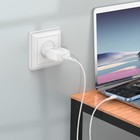Сетевое зарядное устройство Hoco C96A, 1 USB, 2.1 А, кабель Lightning - USB, 1 м, белое - Фото 2