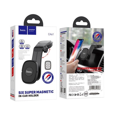 Автомобильный держатель Hoco CA61, Магнитный, чёрный