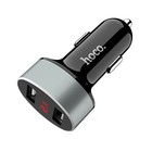 Автомобильное зарядное устройство Hoco Z26, 2 USB, 2.1 А, дисплей, чёрное - фото 321759081