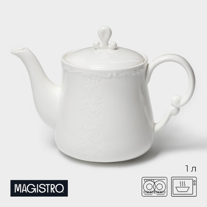 Чайник фарфоровый заварочный Magistro Kingdom, 1 л