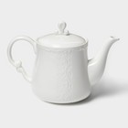 Заварочный чайник Magistro Kingdom, 1 л, фарфор, белый - Фото 5