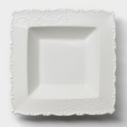 Тарелка глубокая Magistro Kingdom, 340 мл, 22×4 см, квадратная, фарфор, белая - Фото 4